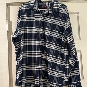 UNTUCKIT blue and white plaid shirt